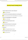 Security Guard Training Class D &lpar;2024 &sol; 2025&rpar; Actual Questions with Verified Answers&comma; 100&percnt; Guarantee Pass