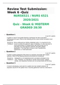 NURS6521 / NURS 6521  2020/2021 Quiz - Week 6/ MIDTERM GRADED 28/30