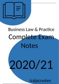 2022/3 LPC NOTES (University of Law) - BUSINESS LAW & PRACTICE  - DISTINCTION GRADE