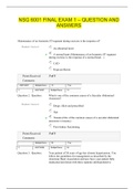 NSG 6001 FINAL EXAM 1 &ndash; QUESTION AND ANSWERS