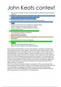 John Keats context revision notes 