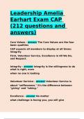 Leadership Amelia Earhart Exam CAP &lpar;212 questions and answers&rpar;