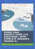 SMWW FINAL GARRETT EXAM &vert;122 QUESTIONS &vert; WITH COMPLETE ANSWERS&comma; GRADED A&plus;