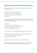 Washington Life&sol;Health Insurance Exam Questions And Answers With Verified Updates