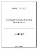 &lpar;WGU D095&rpar; EDUC 2217 - Managing Engaging Learning Environments - OA Review 20242025