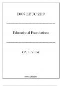 &lpar;WGU D097&rpar; EDUC 2219 - Educational Foundations - OA Review 20242025
