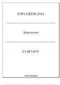&lpar;WGU C894&rpar; GEOS 2104 - Astronomy - FA Review 20242025