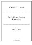 &lpar;WGU C898&rpar; GEOS 4405 - Earth Science Content Knowledge - FA Review 20242025