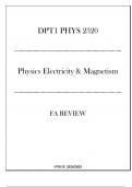 &lpar;WGU DPT1&rpar; PHYS 2320 - Physics Electricity & Magnetism - FA Review 20242025