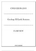 WGU C892&rpar; GEOS 2103 - Geology II Earth Systems - FA Review 20242025