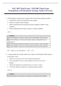 NSG 3007 Final Exam NSG3007 Foundations of Professional Nursing South University &vert;Verified documents&vert;latest 2021&vert;South University
