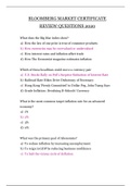 BLOOMBERG MARKET CERTIFICATE REVIEW QUESTIONS 2020 | MARKET CERTIFICATE REVIEW QUESTIONS_Graded A