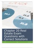 Chapter 20 Real Estate Exam Questions with Correct Solutions Graded A&plus;