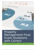 Property Management Final Exam Questions with Correct Solutions Graded A&plus;