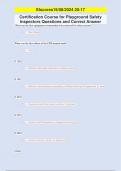 Certification Course for Playground Safety  Inspectors Questions and Correct Answer