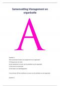 Samenvatting Management en organisatie