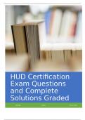 HUD Certification Exam Questions with Complete Solutions Graded A&plus;