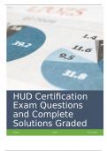 HUD Certification Exam Questions and Complete Solutions Graded A&plus;