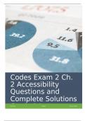Codes Exam 2 Ch&period; 2 Accessibility Questions and Complete Solutions Graded A&plus;