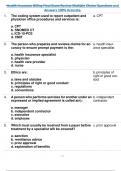 Health Insurance Billing Final Exam Review Multiple Choice Questions and  Answers 100&percnt; Accurate &lpar;Score 98&percnt;&rpar;