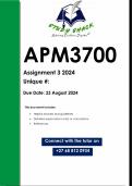 APM3700 Assignment 3 &lpar;QUALITY ANSWERS&rpar; 2024