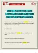 CS6515 - ALGORITHMS- EXAM 1 ACTUAL 2025&sol;2026 QUESTIONS AND 100&percnt; CORRECT ANSWERS