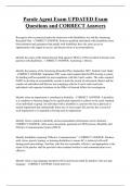 Parole Agent Exam UPDATED Exam  Questions and CORRECT Answers