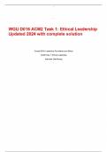 WGU D016 ACM2 Task 1&colon; Ethical Leadership Updated 2024 with complete solution