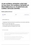ATI RN MATERNAL NEWBORN LATEST 2023 ACTUAL EXAM &vert; RN MATERNAL NEWBORN ATI PROCTORED EXAM ALL 70 QUESTIONS AND CORRECT DETAILED ANSWERS