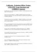 California - Probation Officer Trainee  UPDATED Exam Questions and  CORRECT Answers