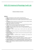 BIOS252 / BIOS 252 Midterm Exam BUNDLE (Latest 2021): Anatomy & Physiology II | A & P II - Chamberlain