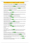 Foundations of adult health nursing