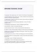 DRIVING SCHOOL EXAM QUESTIONS AND ANSWERS