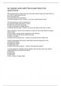 NC NURSE AIDE WRITTEN EXAM PRACTICE QUESTIONS