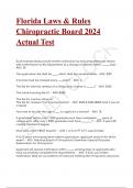 Florida Laws & Rules Chiropractic Board 2024 Actual Test &sol; Questions And Answers All Verified  