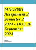 MNO2603 Assignment 3 &lpar;COMPLETE ANSWERS&rpar; Semester 2 2024 - DUE 10 September 2024 &semi; 100&percnt; TRUSTED Complete&comma; trusted solutions and explanations&period; 