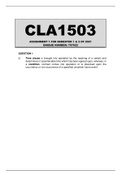 CLA1503 Assignment 1 (2021) answers