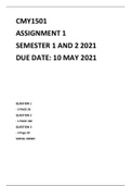CMY1501 ASSIGNMENT 1 SEMESTER 1 AND 2 2021