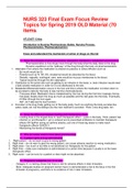 NURS 323 Final Exam Focus Review Topics for Spring 2019 OLD Material &lpar;70 items&rpar;