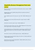 Hospitality Revenue Management final exam review