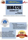 IRM4720 Assignment 2 &lpar;COMPLETE ANSWERS&rpar; 2024 &lpar;330426&rpar; - DUE 28 August 2024