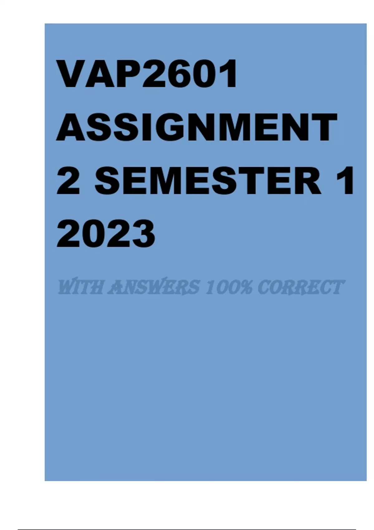 VAP2601 Assignment 4 Semester 2 2024QUESTIONS AND ANSWERS WITH ...