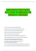 GED MATH TEST WITH ALL THAT IS NEEDED TO PASS&vert; A&plus; GRADES