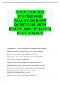 COSMETOLOGY STATEBOARD VALUATION EXAM QUESTIONS WITH ISSUES AND DEBATES&vert; BEST GRADES