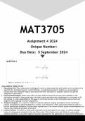MAT3705 Assignment 4 &lpar;ANSWERS&rpar; 2024 - DISTINCTION GUARANTEED