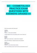 NIC - COSMETOLOGY PRACTICE EXAM QUESTIONS WITH ANSWERS GRADED A&plus;