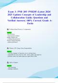 Exam 3&colon; PNR 205&sol; PNR205 &lpar;Latest 2024&sol; 2025 Update&rpar; Concepts of Leadership and Collaboration Guide&vert; Questions and Verified Answers&vert; 100&percnt; Correct&vert; Grade A- Fortis