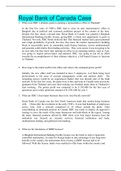 Florida International University - FIN 4634 Royal Bank of Canada Case &lpar;answered&rpar; &sol; FIN 4634 case study&period;