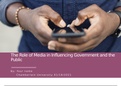 Week 2 Assignment: The Role of Media in Influencing Government and the Public 