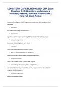 LONG TERM CARE NURSING&semi;2024 CNA Exam Chapters 1-10 &lpar;Questions and Answers Included&rpar; Passed &vert; A&plus;Grade Rated Guide &vert; New Full Exam Actual